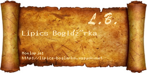 Lipics Boglárka névjegykártya