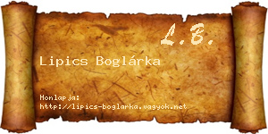 Lipics Boglárka névjegykártya