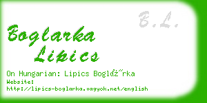 boglarka lipics business card